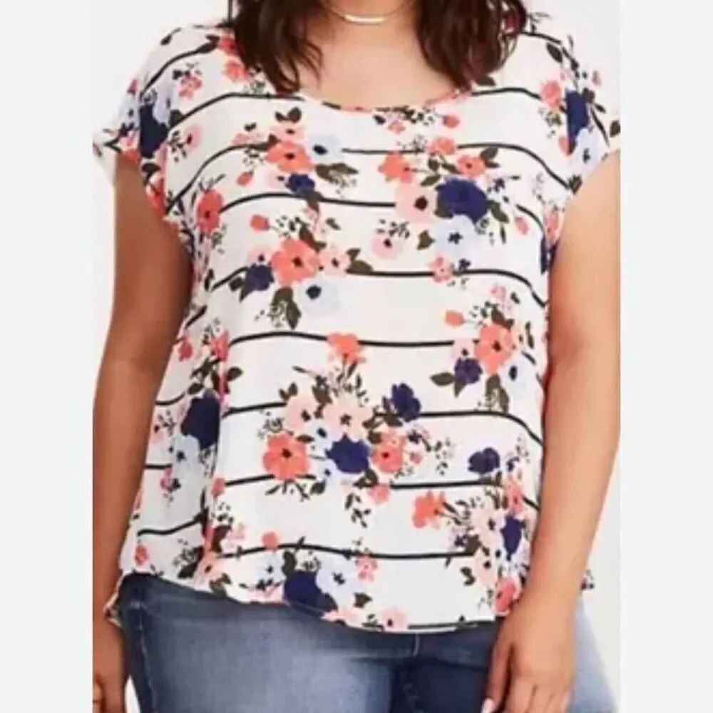Torrid Open Back Sheer Blouse